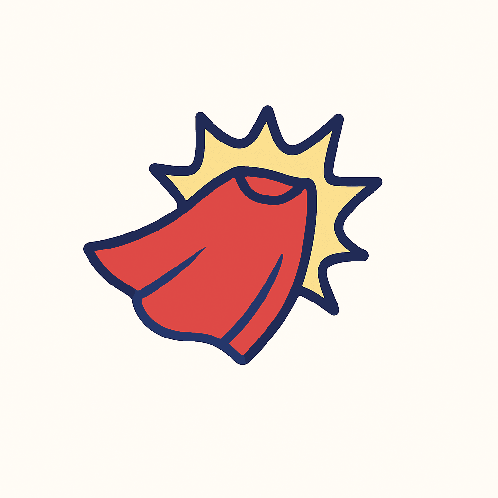 Red cape with starburst background